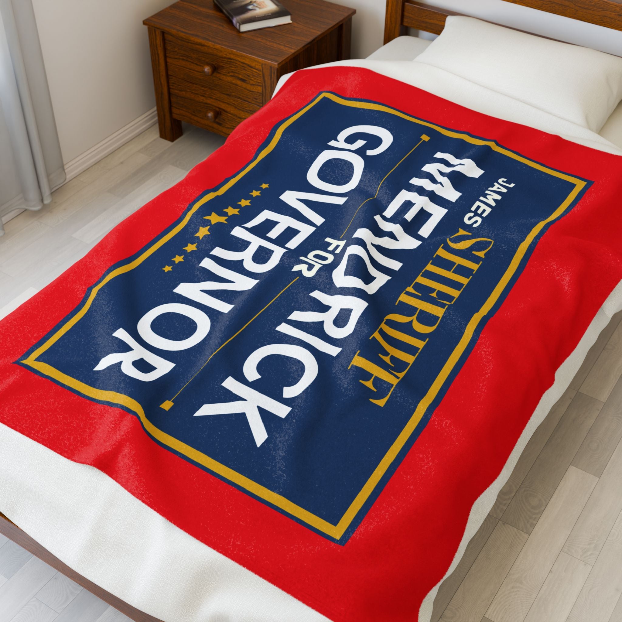 Velveteen Plush Blanket — 'Mendrick for Governor' Campaign Design